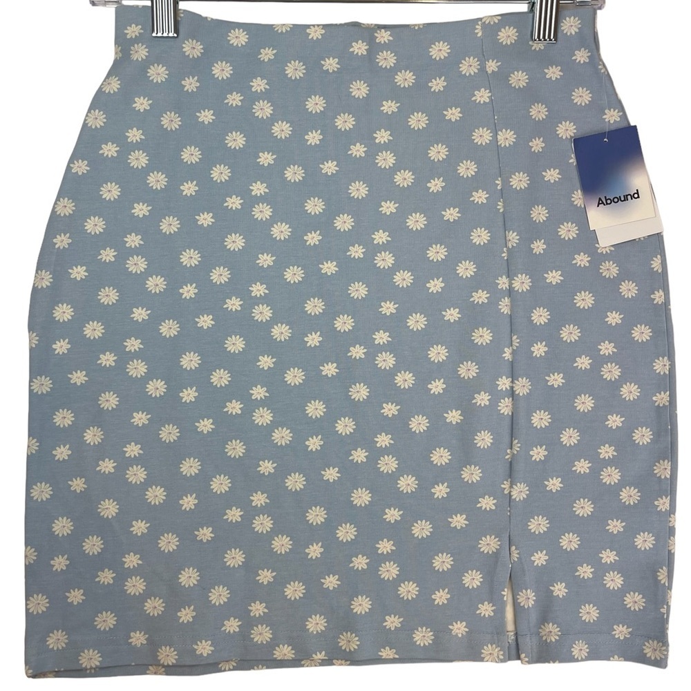Nordstrom Blue Ditsy Floral Bodycon Mini Skirt S